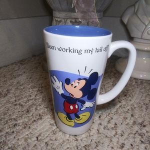 Disney Store Mickey Mouse "Been Working My Tail Off " Large Coffee Mug